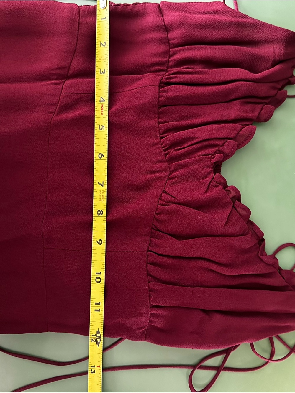 Reformation Burgundy Maroon Strappy Slip Ruffle Maxi Dress size 0 - Picture 14 of 15